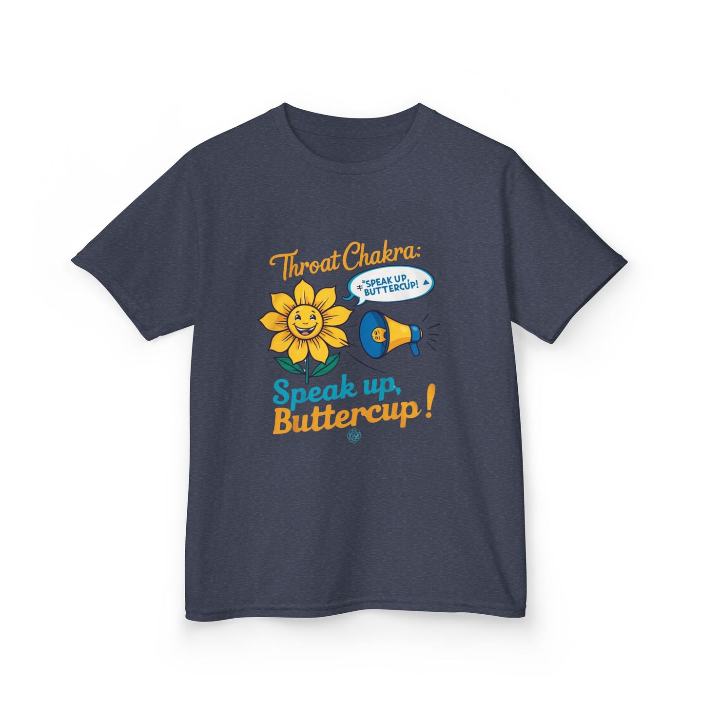 "Speak Up, Buttercup! – Chakra-Inspired Kids Tee"